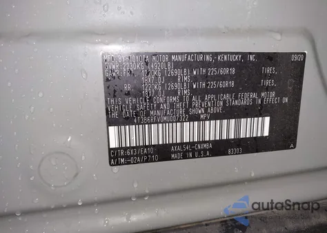 2021 Toyota Rav4 Hybrid Xle Premium из США, поврежденный, VIN 4T3B6RFV0MU007322